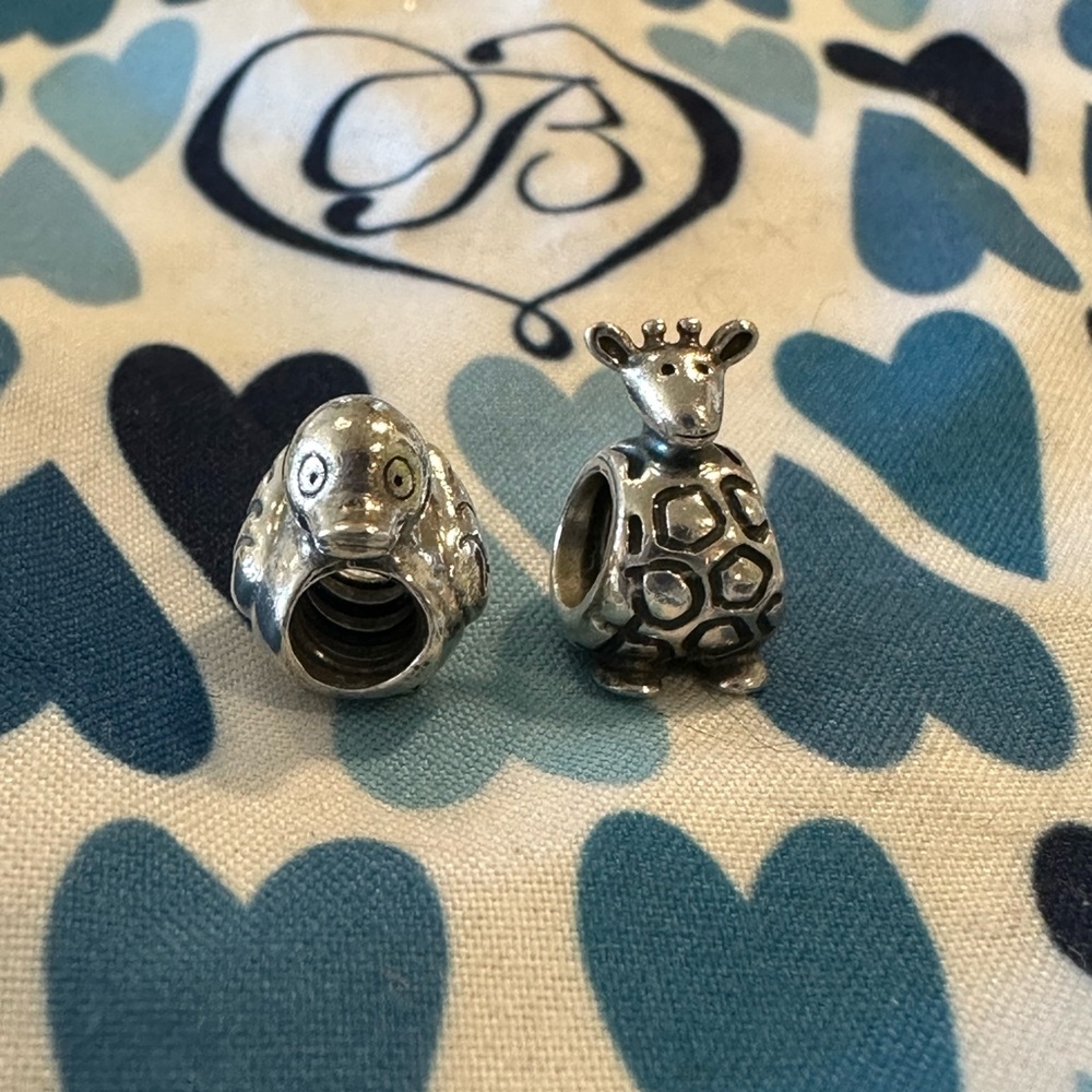 Authentic Pandora Charms- Duck and Giraffe